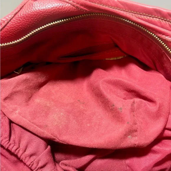 THE SAK Punch Red Pebbled Leather Tote Shoulder Bag - Picture 9 of 10